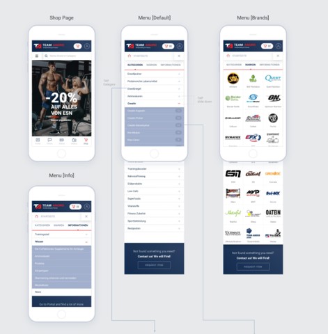 منوی طراحی وب سایت و موبایل 